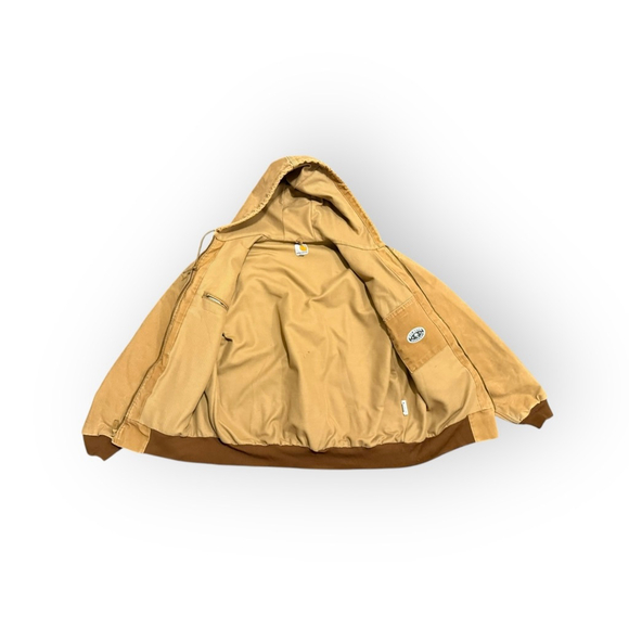 Vintage Carhartt J131 BRN Hooded Duck Jacket Sz XL USA Made Union Quilted Lined - Picture 4 of 9